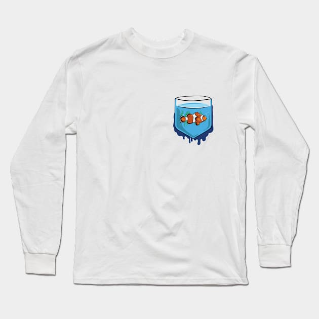 Clown Fish Pocket Long Sleeve T-Shirt by Pocket Puss